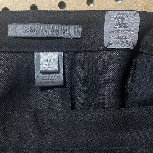 Pantalon Homme John Varvatos Jimi Hendrix - Taille 48 (32x31) Noir, Fin Lin/coton - Occasion Parfait état